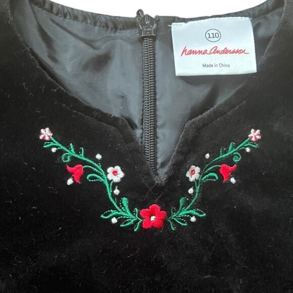 Hanna Andersson Holiday Dress Red Black Plaid Skirt Velvet Bodice Girl's 5 / 110 - Picture 2 of 8